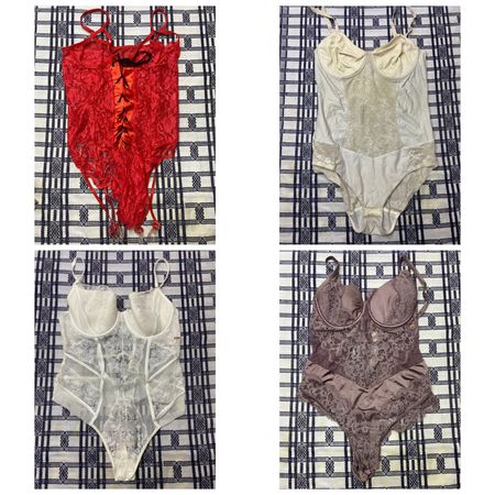Y2K Romantic Goth & Cyber Lingerie Mix - Bodysuits à lacets & Bustiers en mesh