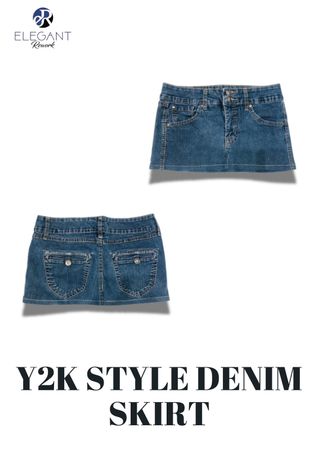 UPCYCLED Y2K Style Denim Skirts - EVR0245