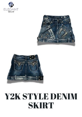 UPCYCLED Y2K Style Denim Skirts - EVR0255