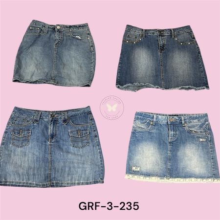 Women’s Denim Mini Skirt – High Waist Classic Blue (GRF-3-235)