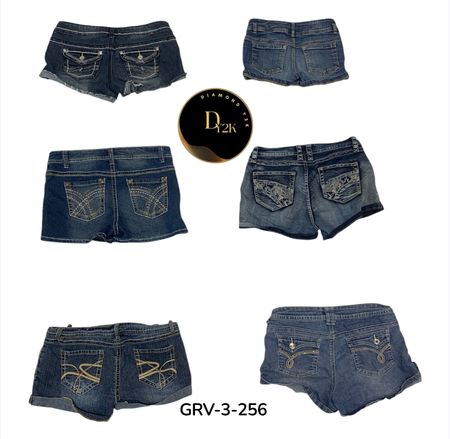Classic Denim Mini Shorts – 2000s Y2K Streetwear Vibe (GRV3-256)