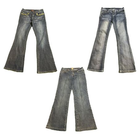 Y2K Unique Denim Flare Jeans (TVL-400)