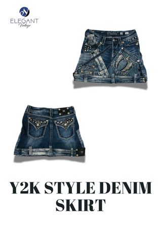UPCYCLED Y2K Style Denim Skirts - EVR0255