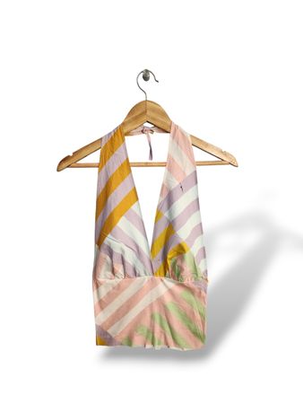 UPCYCLED Y2K HALTER TOP