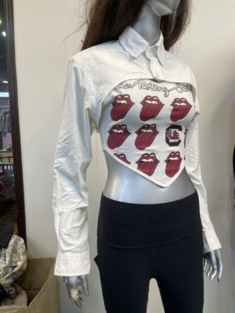 Upcycled Music Cropped Tank & Shrug Set