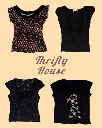 Main Character in Black Y2k Tops(TH/311)