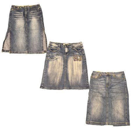 Y2K NYC IT Girl Denim Midi Skirts RE-2949