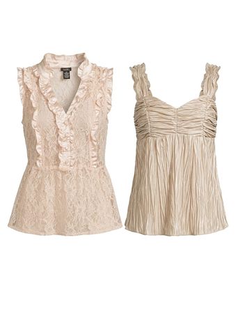 (FV-1032) Abstract Cream Printed Top – Soft Aesthetic