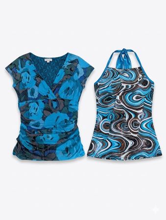 (FV-1036) Abstract Stripe Blouse – Modern Indie Aesthetic