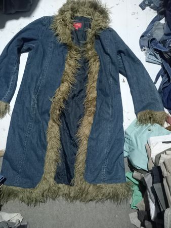 Long denim coat