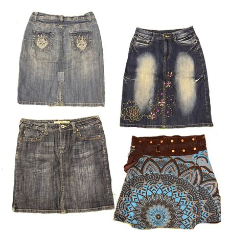 Y2K NYC IT Girl Denim Midi Skirts RE-2952