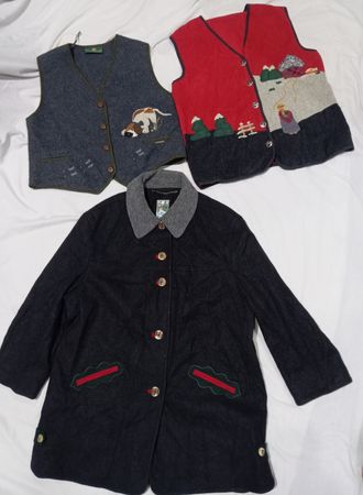 Jaqueta e colete de lã da Baviera