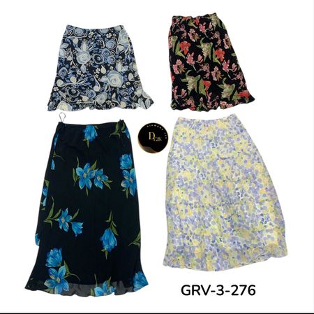 Mix y2k printed poly skirt (GRV-3-276)