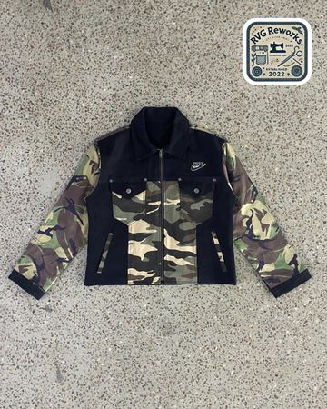 Upcycled Camo Contrast Jacket