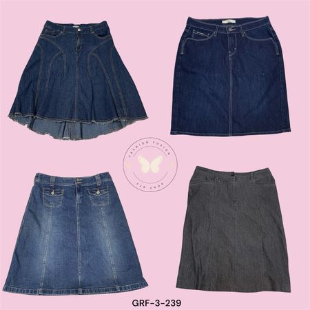 Women’s Classic Blue Denim Skirt – Mid Rise Everyday Wear (GRF-3-239)