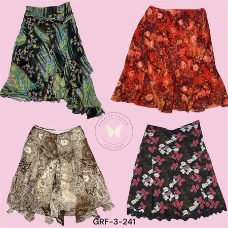 Women’s Poly Printed Skirt – Stylish Summer Casual Wear  (GRF-3-241)