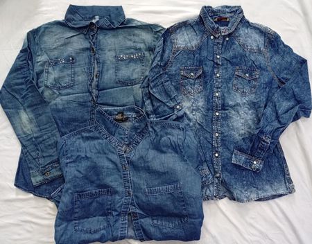 CR7131 Y2K Ladies Denim Blouses