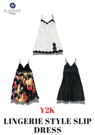 Y2K Lingerie Style Slip Dress - EV2231