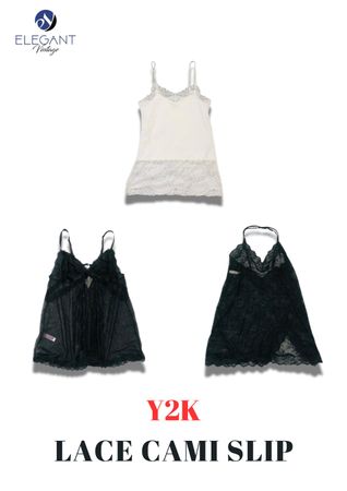 Y2K Lace Cami Slip Tops - EV2234