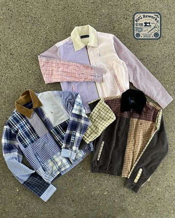 Upcycled RL Patchwork Harrington Bomber Jacket