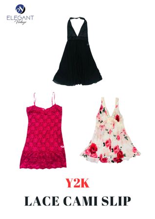 Y2K Lace Cami Slip Tops - EV2235