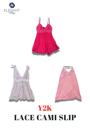 Y2K Lace Cami Slip Tops - EV2239