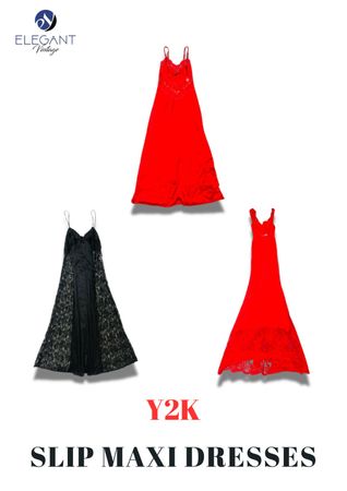 Y2K Slip Maxi Dresses - EV2256