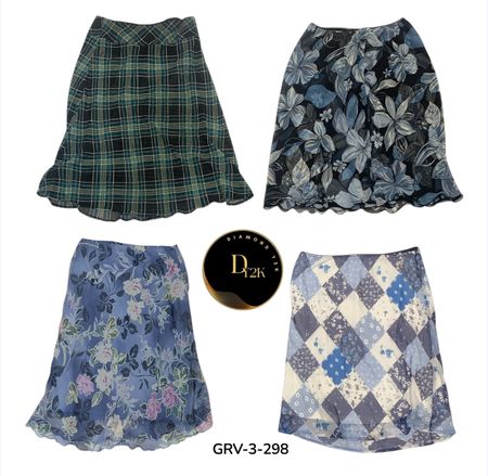 Y2K Printed Poly Mini Skirt – Retro Early 2000s Look (GRV-3-298)