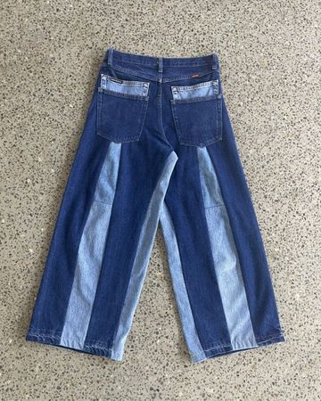 Upcycled Denim Contrast Jeans