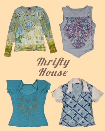 Y2k Aqua Core Tops(TH/312)