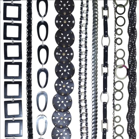 Y2K Black Chain Belts