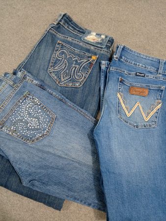 #277 Damen Y2k Verzierte & Bestickte Schlagjeans