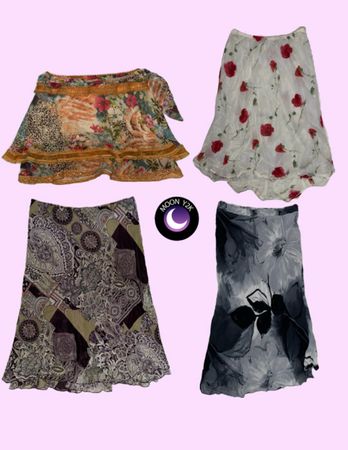 Y2k Soft Girl Era Printed Flowy summer skirts