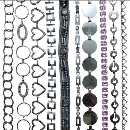 Y2K Silver Chain Belts
