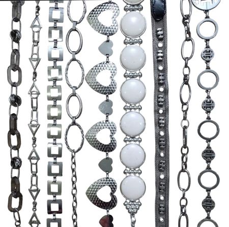 Y2K Silver Chain Belts