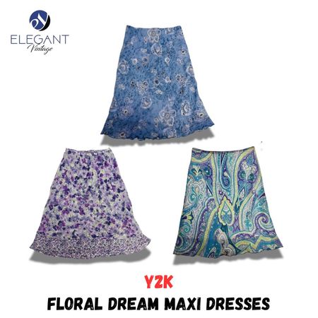 Y2K Floral Dream Maxi Dresses - EV1007