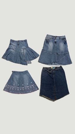 Y2k denim midi skirt