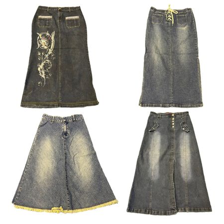 Y2K NYC IT GIRL DENIM MAXI SKIRT RE-2965