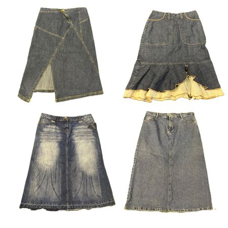 Y2K LONDON NIGHTS DENIM MAXI SKIRTS RE-2966