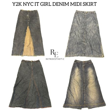 Y2K NYC IT GIRL DENIM MAXI SKIRTS RE-2968