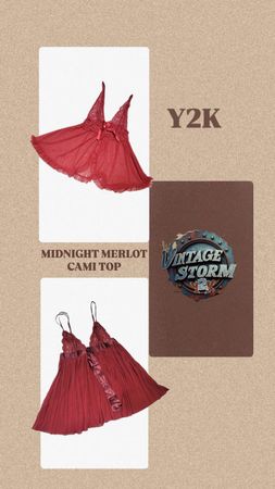 Y2K Midnight Merlot Cami Top