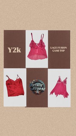 Y2K lace Fusion Cami Tops