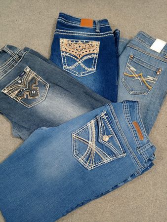 #279 Calças Flare Bordadas e Decoradas para Mulheres Y2k