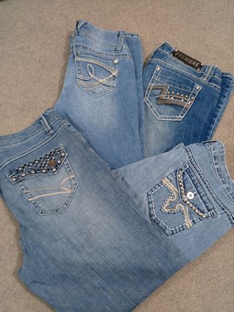 #281 Calças Flare Bordadas e Enfeitadas para Ladies Y2k