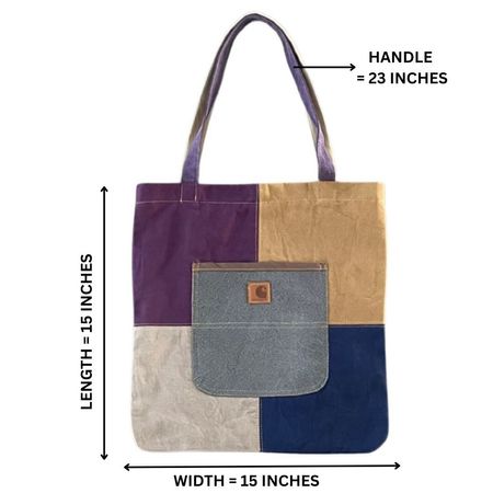 Sac cabas en patchwork Carhartt upcyclé