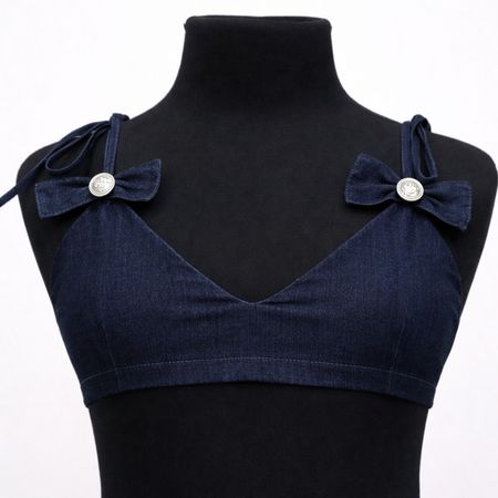 CR1435 Upcycled Bow Bralette Top