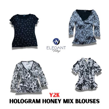 Y2K Hologram Honey Mix Blouses - EV1071