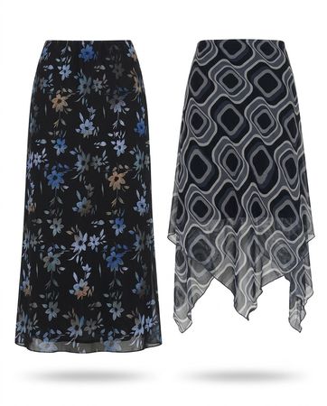 (FV-1065) Grunge Monochrome Skirt Bundle | Black Grey Y2K Indie Pieces