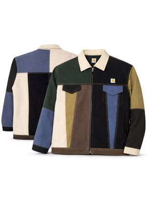 CR1438 Upcycled  Earth Stripe Panel Jacket