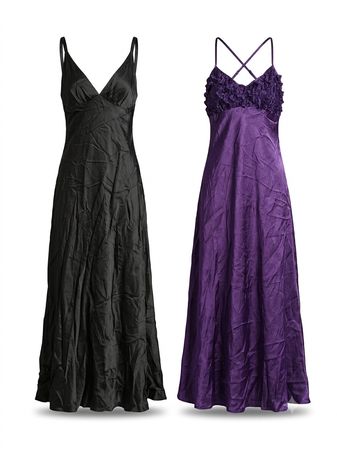 (FV-1051) Y2K Satin Slip Dress Bundle | Red Black Purple Nightwear Aesthetic